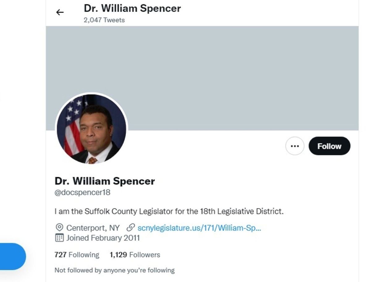 Perfil en Twitter del Dr. William Spencer.
