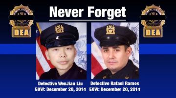 Detectives Wenjian Liu y Rafael Ramos, asesinados en diciembre 2014.