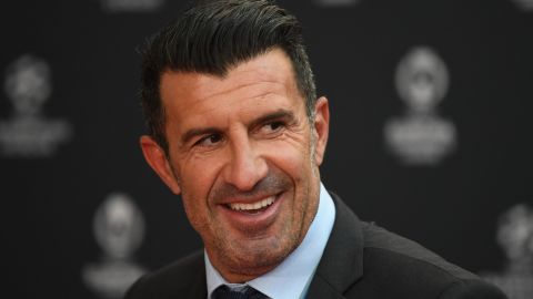 Luis Figo durante el sorteo de la UEFA Champions League en 2021.