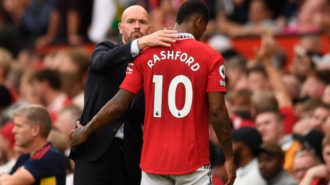 Erik ten Hag y Marcus Rashford