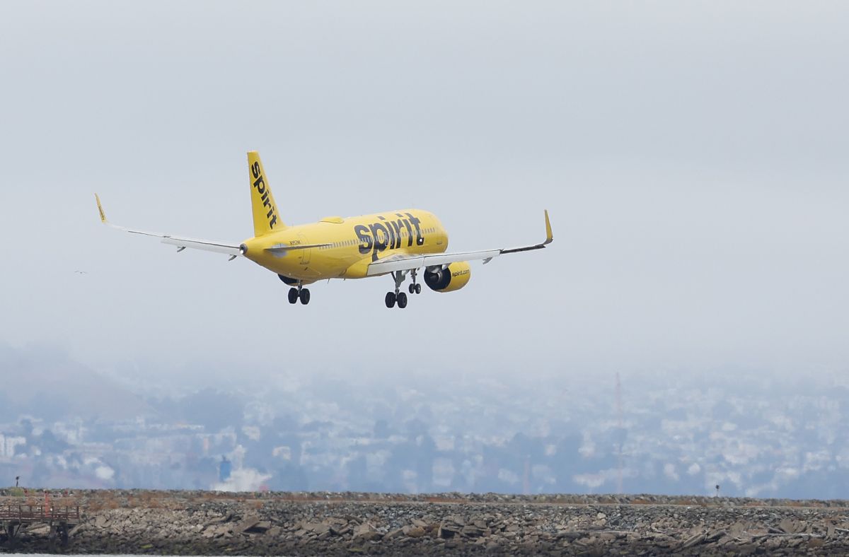 Un avión de Spirit Airlines. bebe de tres meses salvada en vuelo. FOTO: JUSTIN SULLIVAN / GETTY IMAGES
