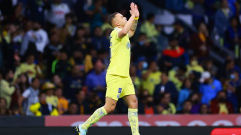 Jonathan Rodríguez luego de marcar ante Tigres UANL.