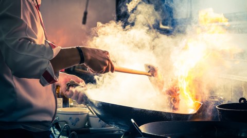 Fuego en la cocina