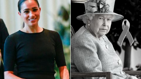 Meghan Markle y la reina Isabel II, quien fallece el 8 de septiembre de 2022, a los 96 años.