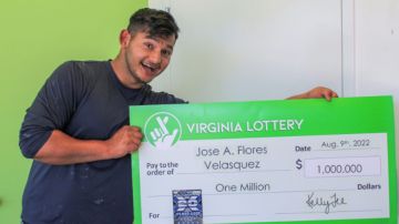 José Flores Velásquez ganó un premio de $1 millón de dólares en la Lotería de Virginia.