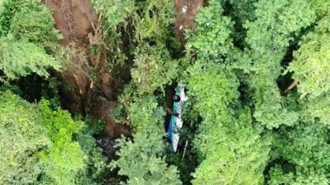 Foto del accidente compartida por el Departamento de Bomberos de Costa Rica.