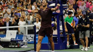 Rafael Nadal celebra su victoria ante Richard Gasquet en la tercera ronda del US Open.