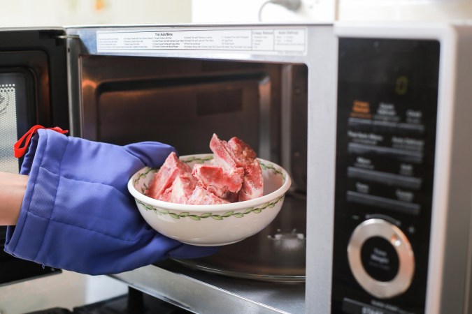 Carne en el microondas