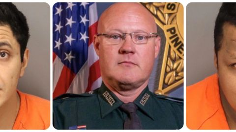 Juan Ariel Molina Salles (derecha) y Elieser Aurelio Gómez Zelaya (izquierda) están acusados por el fatal atropellamiento del subjefe policial Michael Hartwick en Florida.