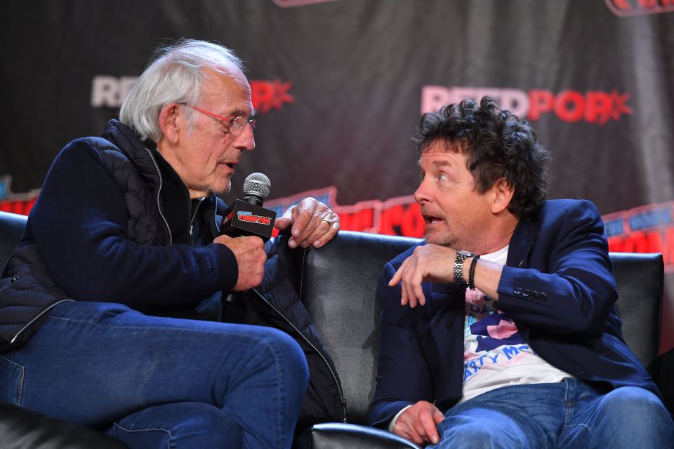 Michael J. Fox and Christopher Lloyd, stars of ‘Back to the Future’, have an emotional reunion at the Comic Con in NY