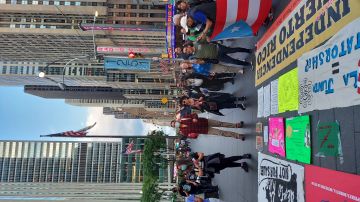 Protesta diaspora Luma Energy en Manhattan