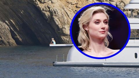 Elizabeth Debicki  fue fotografiada en el yate Titania de Lürssen.