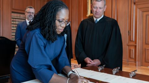 Ketanji Brown Jackson Sworn-In As Newest Supreme Court Justice