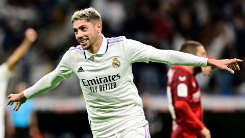 Federico Valverde celebrando su gol ante Sevilla.