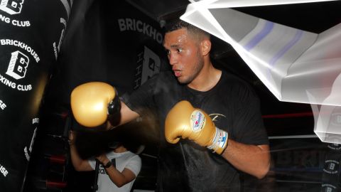 David Benavidez durante un entrenamiento en Los Ángeles, California.