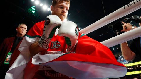 Canelo Álvarez durante su más reciente combate ante Gennady Golovkin.