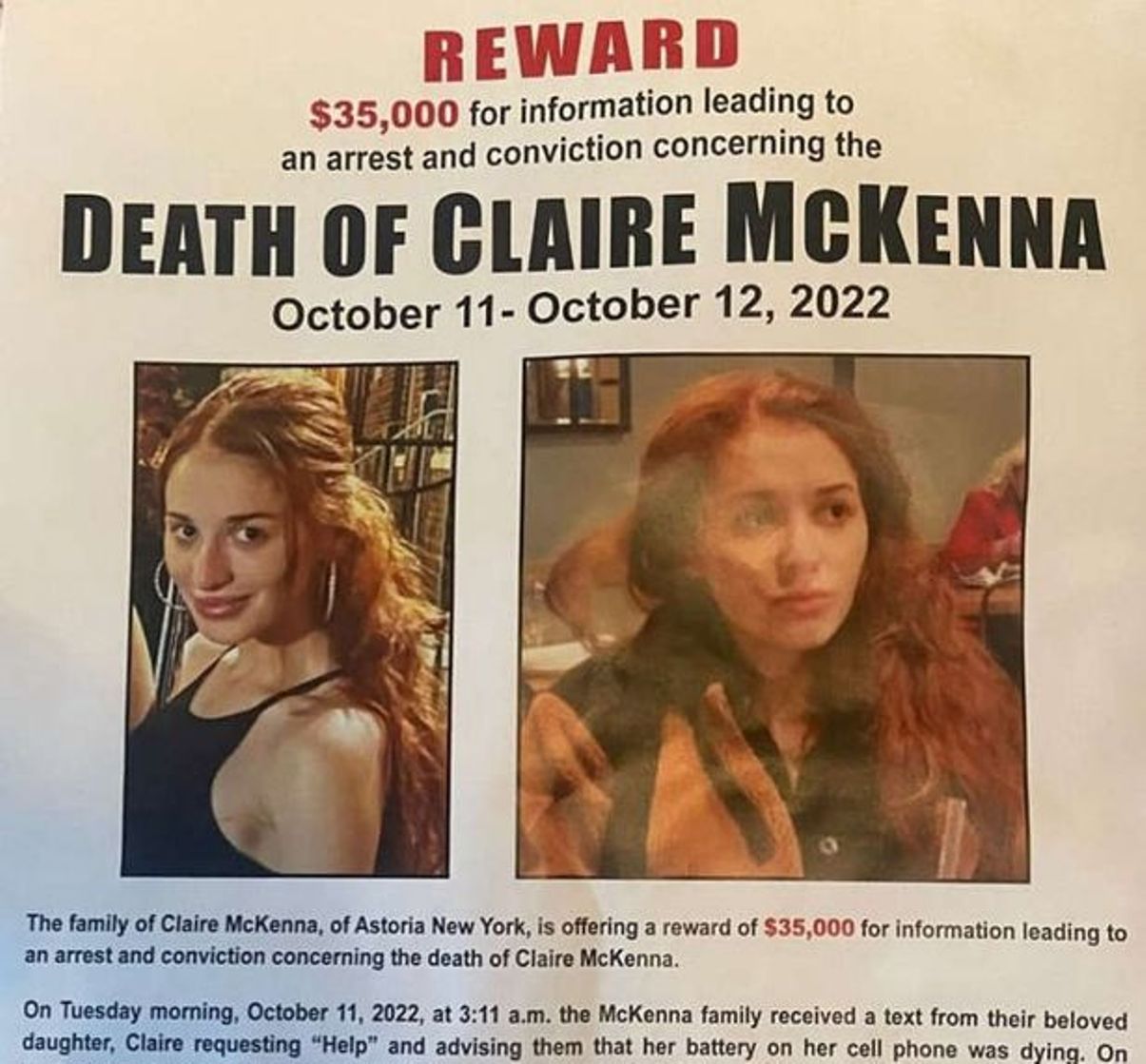 $35,000 dólares ofrecen por pistas en caso de joven hallada muerta en calle de Queens, Nueva York