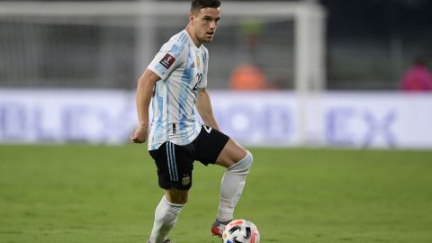 Giovani Lo Celso durante un partido de eliminatorias hacia Qatar 2022.