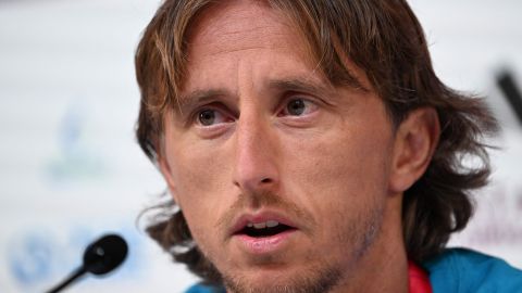 Luka Modric durante una conferencia de prensa antes del debut de Croacia en Qatar 2022.