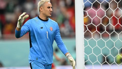 Keylor Navas reacciona tras recibir su sexto gol del encuentro ante España.