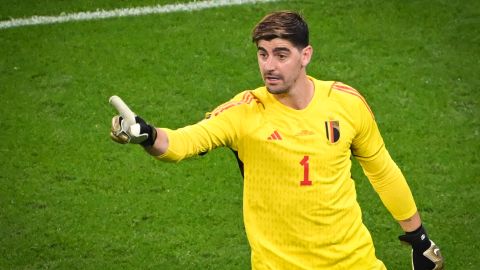 Thibaut Courtois durante el encuentro entre Bélgica y Canadá en Qatar 2022.