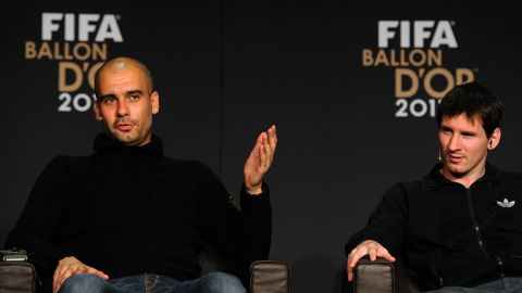 Pep Guardiola y Lionel Messi