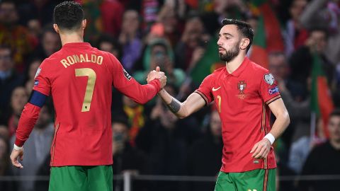 Bruno Fernandes y Cristiano Ronaldo