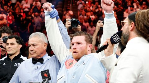Canelo Álvarez es coronado luego de su pelea ante Gennady Golovkin.
