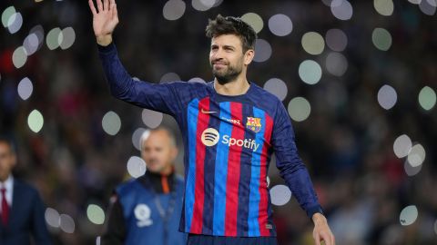 Gerard Piqué durante su despedida como jugador del FC Barcelona.