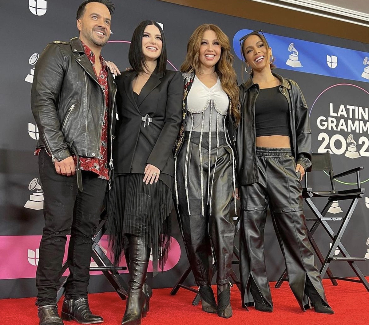 Fonsi, Pausini, Thalia y Anitta se prometieron grabar un tema juntos