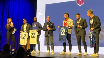 Jugadores de la Selección de Estados Unidos durante la rueda de prensa de la convocatoria a Qatar 2022.