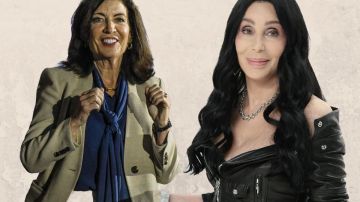 La gobernadora de Nueva York, Kathy Hochul, y la cantante Cher.