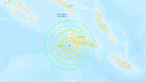 Un terremoto sacudió el martes las aguas de las Islas Salomón.