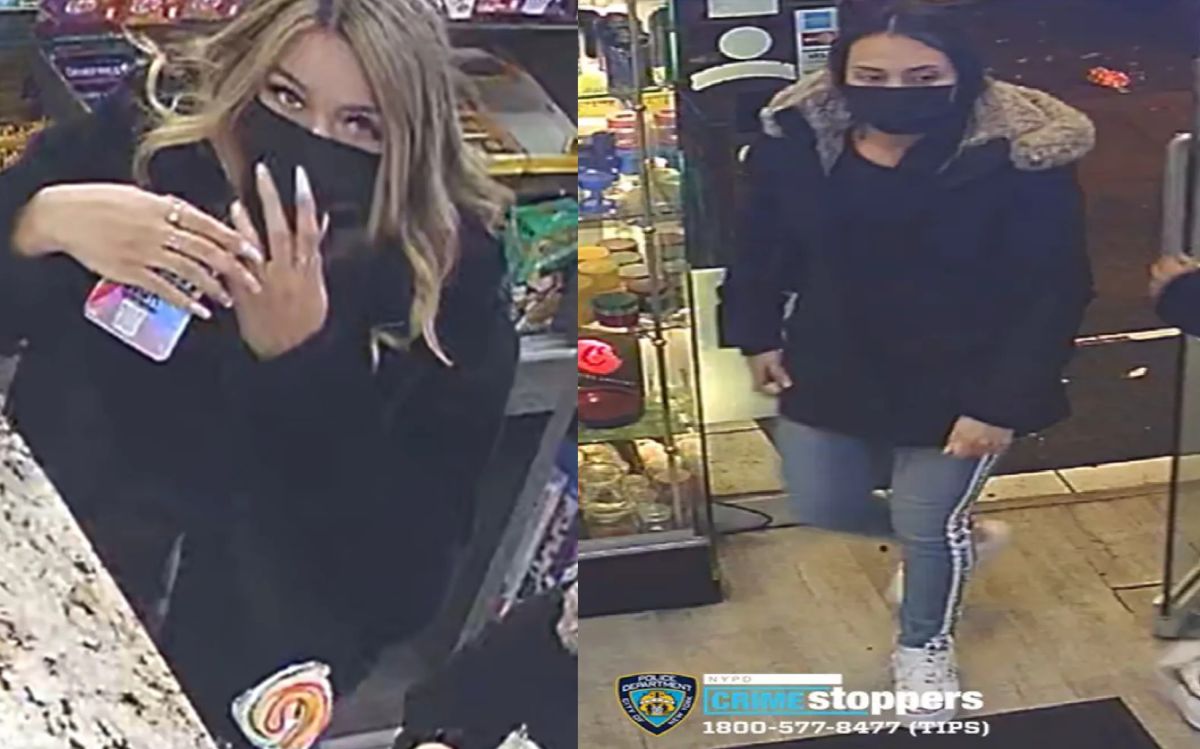 En las imágenes divulgadas por las autoridades se puede observar a las dos mujeres utilizando mascarillas negras en la tienda.