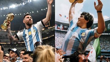 Maradona campeón en 1986 y Messi en 2022