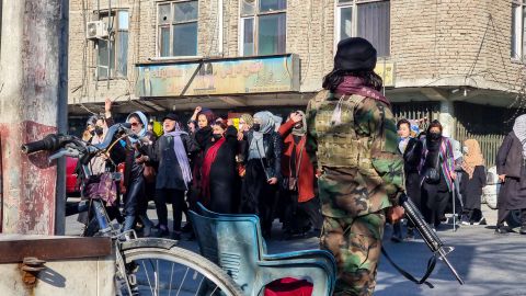 Afghan Women Protest Against New Taliban Ban On Women Accessing University Education