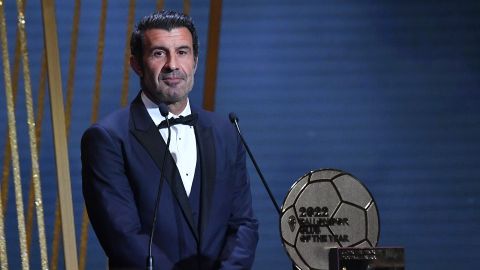 Luis Figo durante la gala del Balón de Oro en 2022.