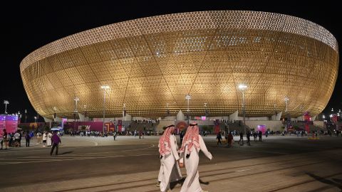 La caída del guardia de seguridad fue en el Estadio Lusail.