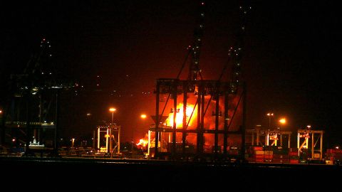 A towering inferno light the skies as se