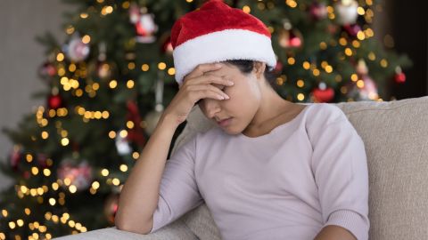 Unhappy,Young,Indian,Woman,Covering,Eyes,With,Hand,,Feeling,Tired