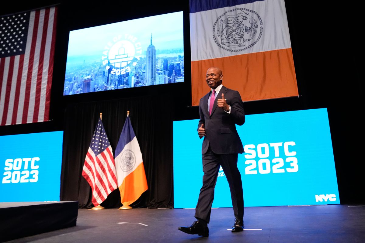 Alcalde Eric Adams en su discurso State of the City, en Queens