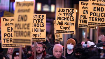 Protesta anti policial en NYC contra la muerte de Tyre Nichols.