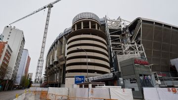 Una fotografía del Santiago Bernabéu en el 2020, mientras se realizaban labores de construcción.