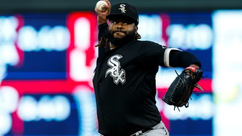 Johnny Cueto durante un partido ante Minnesota Twins en la temporada 2022 de MLB.