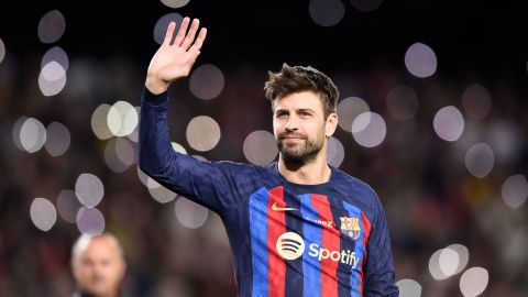 Gerard Piqué durante el partido de despedida del FC Barcelona.