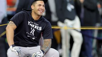 Gleyber Torres sonríe durante la Serie de Campeonato 2022 ante Houston Astros.