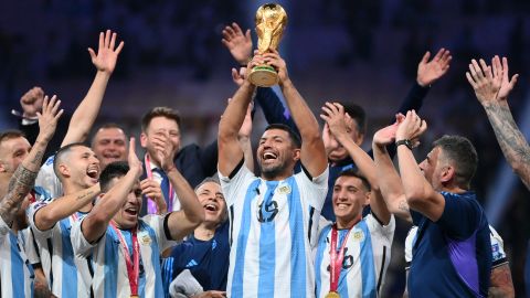 El exjugador argentino estuvo presente en la celebración de su selección