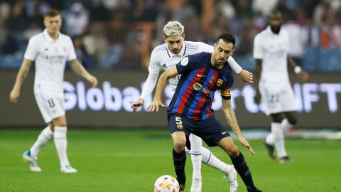 Sergio Busquets salió como titular a la final de la Supercopa de España ante el Real Madrid.