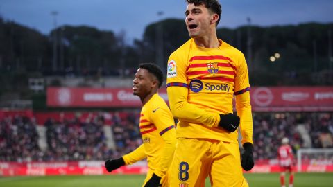 Pedri entró como sustitulo de Dembélé y marcó el único tanto del partido.