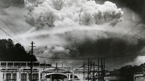 Fotografía de la bomba que fue arrojada en Nagasaki.